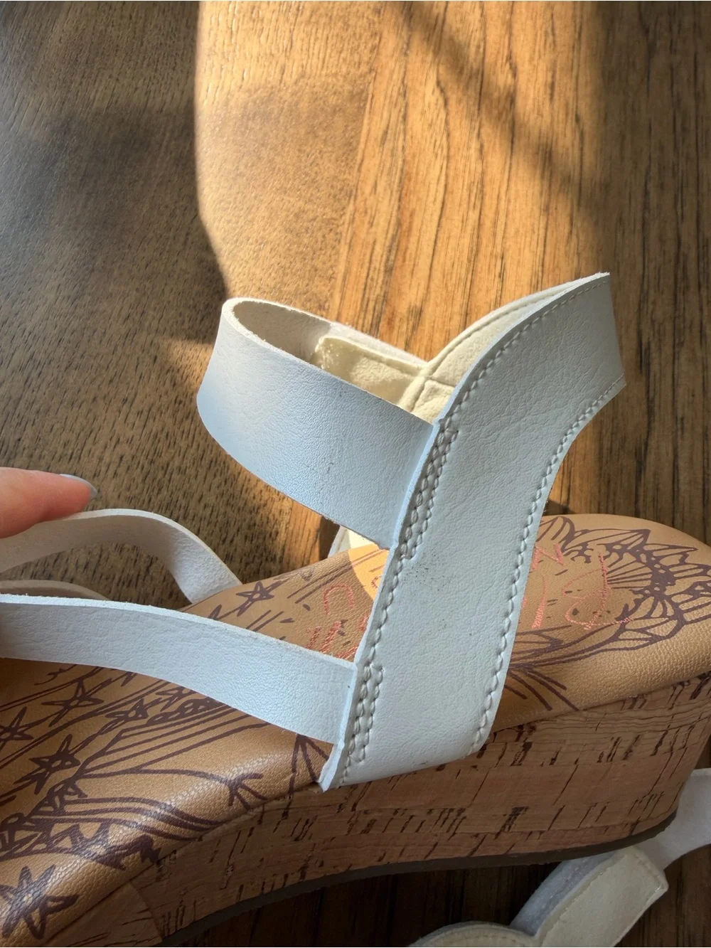 Blowfish White Strappy Wedge Sandals